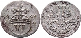 German States Goslar 6 Pfennig 1726 
KM# 78; Silver 1.06g.; VF