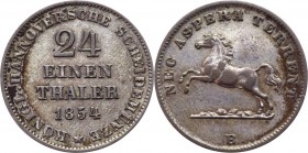 German States Hannover 1/24 Thaler 1854 B
KM# 227; AKS# 148; J# 77; Silver 1.97g.; Georg V; XF-AUNC