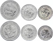 Germany - Weimar Republic Westphalia Lot of 3 Coins 1921 
50 Pfennig 1 & 5 Mark 1921; XF