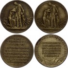 Germany - Weimar Republic Lot of 2 Medals People Ordeal / Inflation of 1923 
Des Deutschen Volkes Leidensweg