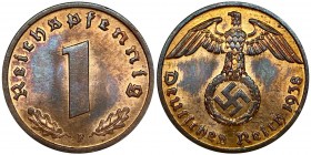 Germany - Third Reich 1 Reichspfennig 1938 F
KM# 89; Bronze 2,1g.; UNC