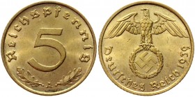 Germany - Third Reich 5 Reichspfennig 1939 A
KM# 91; Aluminiun-Bronze 2,45g.; UNC
