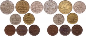 Danzig Lot of 8 Coins 1923 - 1937
KM# 140,142,151,143,152,144; XF-AUNC