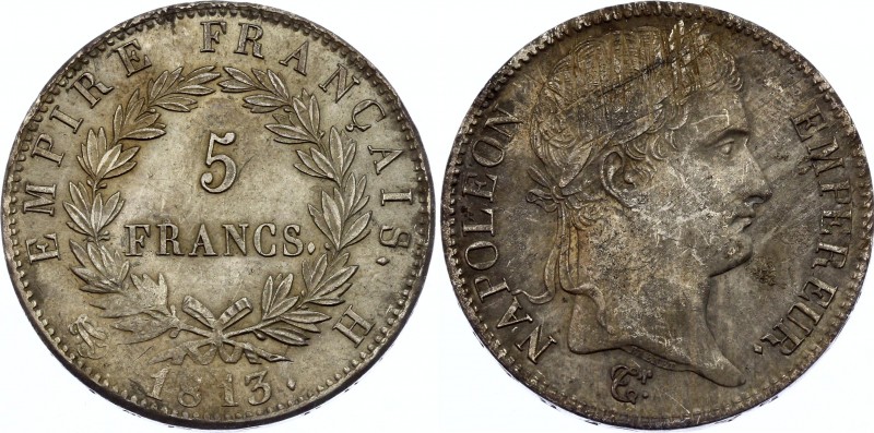 France 5 Francs 1813 H
KM# 694.6; Silver; Napoleon I; aUNC