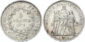 France 5 Francs 1875 A
KM# 820; Silver; XF