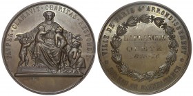 France Bronze Medal of the City of Paris - Charity Office 1876 
Bronze 42 mm; This medal was presented to Mr. Laplanche for services rendered as a re...