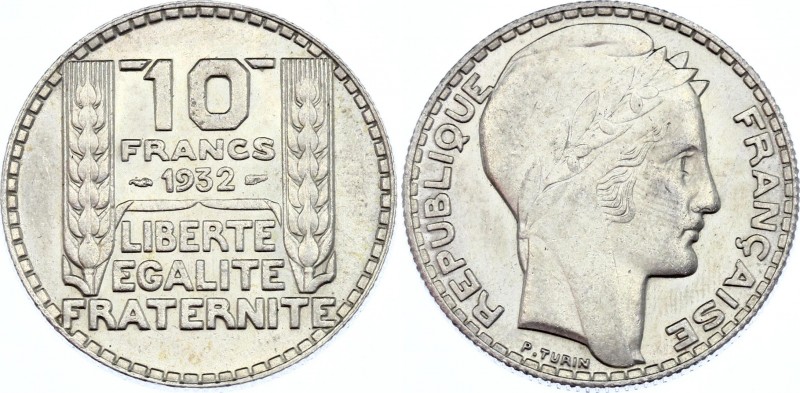 France 10 Francs 1932 
KM# 908.1; Silver; AUNC