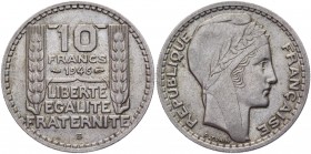 France 10 Francs 1946 B Rare
KM# 908.2; Copper-Nickel 7,05g.; AUNC