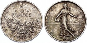 France 5 Francs 1960 
KM# 926; Silver; UNC-