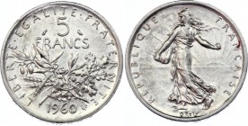 France 5 Francs 1960 
KM# 926; Silver; UNC-