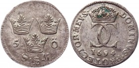 Sweden 5 Ore 1694 
KM# 310; Silver 3,6g.; XF