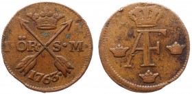 Sweden 1 Ore 1763 SM
KM# 469; Сopper; VF
