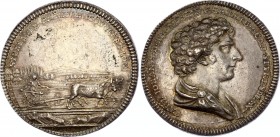 Sweden Silver Agriculture Medal 1830th
Silver 12.84g 33mm; By Fehrman Carl XIV