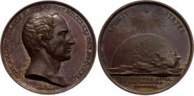 Sweden Bronze Medal "Gustav af Klint, Admiral & Cartographer" 1841 
Bronze 36.9g 43.5mm; By Lundgren