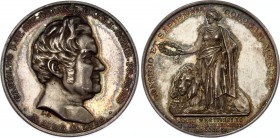 Sweden Silver "Art Nouveau Medal Science Academy - Carl Scogman" 1895 
Silver 15.5g 31mm; by Ahlborn