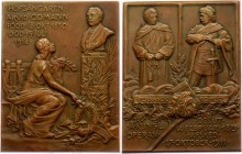 Sweden Bronze Art Nouveau Plaquette Medal "Arvid, Odmann, Famous Tenor" 1914 
90g 60x46mm; By Kulle