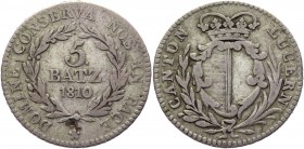 Switzerland Luzern 5 Batzen 1810 
KM# 104; Silver 4,3g.; VF+
