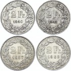 Switzerland 4 x 2 Francs 1940 - 1963
KM# 21; Silver; VF - XF