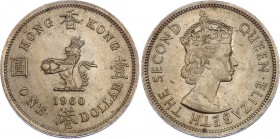 Hong Kong 1 Dollar 1960 
KM# 31.1; Elizabeth II; AUNC