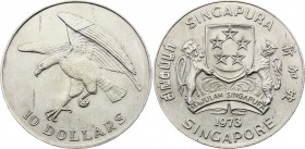 Singapore 10 Dollars 1973 
KM# 9; Silver; UNC