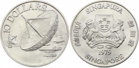 Singapore 10 Dollars 1979 
KM# 17.1; Silver; UNC