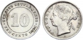 Straits Settlements 10 Cents 1900 H
KM# 11; Silver; Victoria; XF+/AUNC-