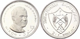 United Arab Emirates Fujairah 2 Riyals 1969 AH 1388 SCARCE
KM# 2; Silver Proof; President Richard Nixon; Mintage 6,250 Pcs Only!