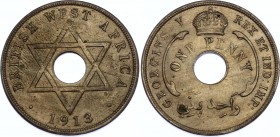 British West Africa 1 Penny 1913 
KM# 9; Georg V; XF