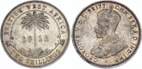 British West Africa 2 Shillings 1913 
KM# 13; Silver; Georg V; XF-AUNC