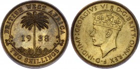 British West Africa 2 Shillings 1938 KN
KM# 24; Georg VI; AUNC