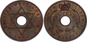British West Africa 1 Penny 1958 
KM# 33; Elizabeth II; AUNC