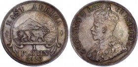 East Africa 1 Florin 1920 
KM# 17; Silver; George V; XF