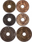 East Africa 4 x 5 Cents & 2 x 10 Cents 1936 -1964
KM# 23 - 25.2 - 37 - 39 - 34 - 38; Georg VI - Edward VIII - Elizabeth II; VF-AUNC