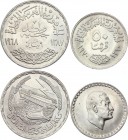 Egypt 50 Qirsh & 1 Pound 1968 - 1970 AH 1387-1390
Silver; Various Motives; UNC