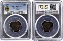 Sierra Leone 10 Cents 1791 PCGS PR65
KM# 3; Silver