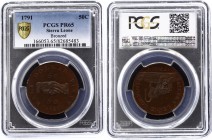 Sierra Leone 50 Cents 1791 PCGS PR65
KM# 5a; Bronzed