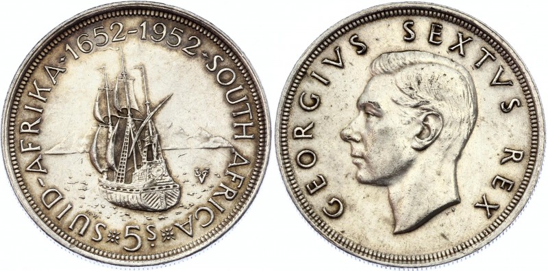 South Africa 5 Shillings 1952 
KM# 41; Silver; 300th anniversary of the foundin...