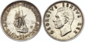 South Africa 5 Shillings 1952 
KM# 41; Silver; 300th anniversary of the founding of Capetown; aUNC