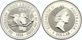 Australia 1 Dollar 1994 
KM# 212.1; Silver Proof; Pair of Kookaburras