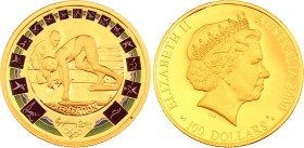 Australia 100 Dollars 2000 
KM# 444; Gold (.999) (Pad Printed) 10g 25mm; Proof; Summer Olympics; Elizabeth II