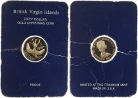 British Virgin Islands 50 Dollars 1980 
KM# 28; Gold (500) 2,68g.; Elizabeth II; Golden Dove of Christmas; Proof