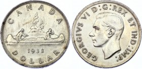 Canada 1 Dollar 1938 
KM# 37; Silver; George VI;