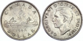 Canada 1 Dollar 1947 
KM# 37; Maple Leaf; Mint. 21.135 Pcs!; Silver; George VI; XF-