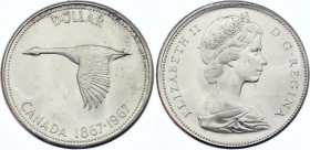Canada 1 Dollar 1967 
KM# 70; Silver; Goose; With Certificate
