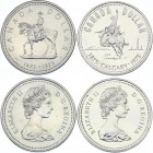 Canada 2 x 1 Dollar 1973 & 1975
KM# 83 & 97; Silver; Elizabeth II; UNC