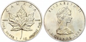 Canada 5 Dollars 1988 
KM# 163; Silver; Elizabeth II