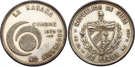 Cuba 20 Pesos 1979 
KM# 44; Silver; Nonaligned Nations Conference; UNC