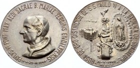 Mexico Silver Medal Papa Paul VI Visit 1966
Silver 34.68g 45mm; Rosa de Oro. S. Paolo & Basilica de Guadelupe. Rare.