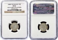 Nicaragua 10 Centavos 1880 H NGC SP65
KM# 2; Silver