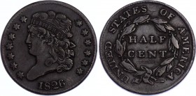 United States Half Cent 1826 
KM# 41; "Classic Head Half Cent"; VF